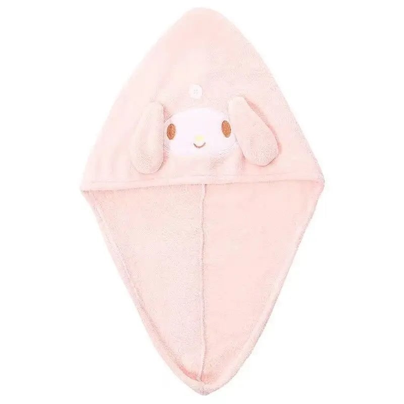 Quick Dry Microfiber Hair Towel Wrap Kuromi My Melody Shower Cap