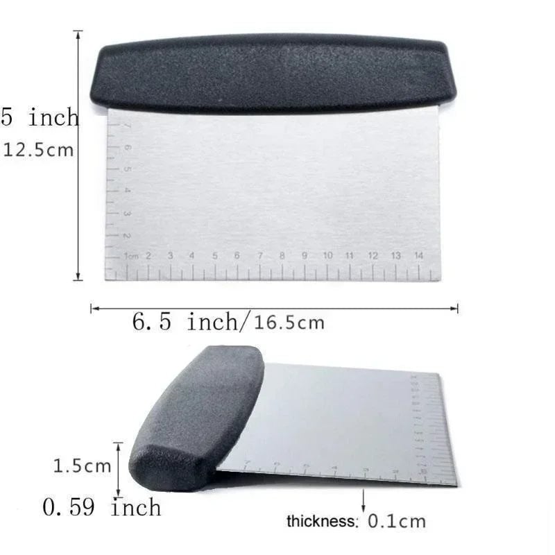 Stainless Steel Pastry Scraper Dough Cutter Icing Smoother Tool