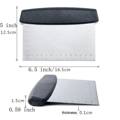 Stainless Steel Pastry Scraper Dough Cutter Icing Smoother Tool