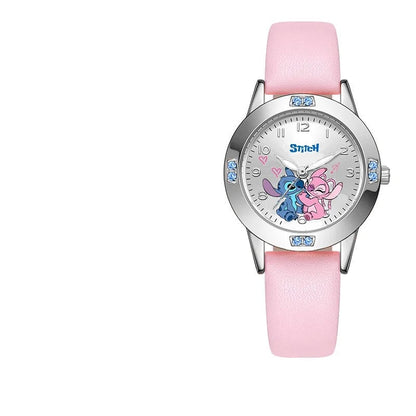 Disney Stitch Diamond Quartz Watch - Leather & Steel Band Women's Gift