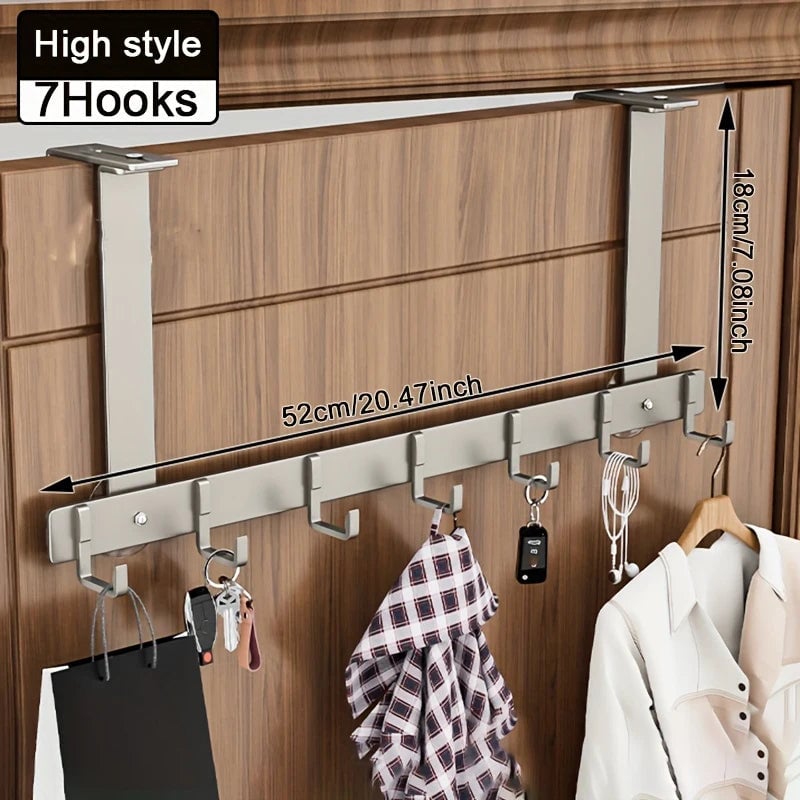 Over Door Metal Hooks Rack 5/7 Adjustable Bathroom Organizer