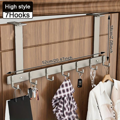 Over Door Metal Hooks Rack 5/7 Adjustable Bathroom Organizer