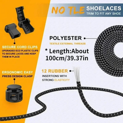 Elastic No Tie Shoelaces with Lock - Stretching Sneaker Hiking
