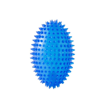 Chew Resistant Olive Spike Dog Ball - Squeaky Teeth Cleaning Toy