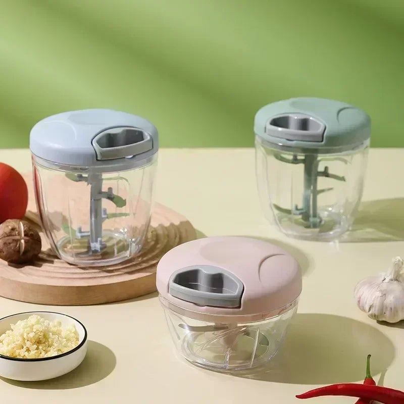 500ML Manual Meat Mincer Garlic Press Vegetable Food Chopper