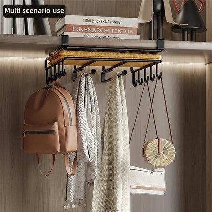 Under Cabinet Kitchen Hanging Organizer Rack Wall Mount Hooks