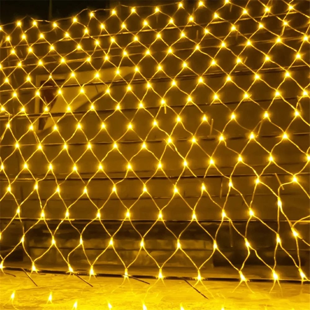 LED Net Christmas Lights 3M×2M 204LEDs Waterproof Mesh Garland