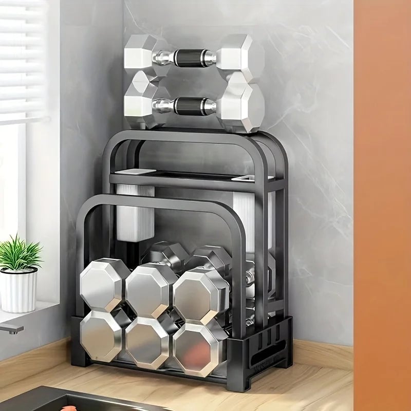 Stainless Steel Knife Holder & Cutting Board Storage Rack