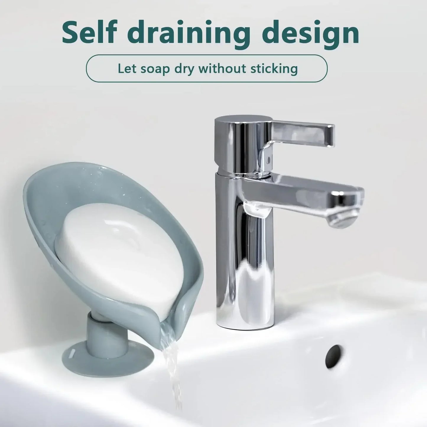 Self-Draining Leaf Shape Soap Holder - Extends Bar Soap Life