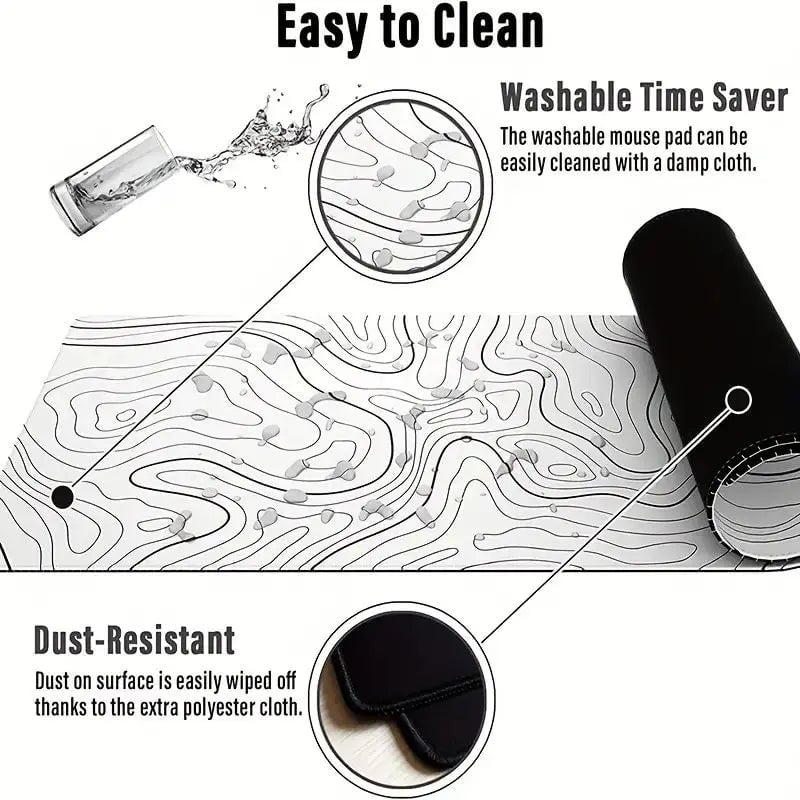 Large Gaming Mouse Pad - Extended Desk Mat with Stitched Edges