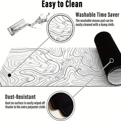 Large Gaming Mouse Pad - Extended Desk Mat with Stitched Edges
