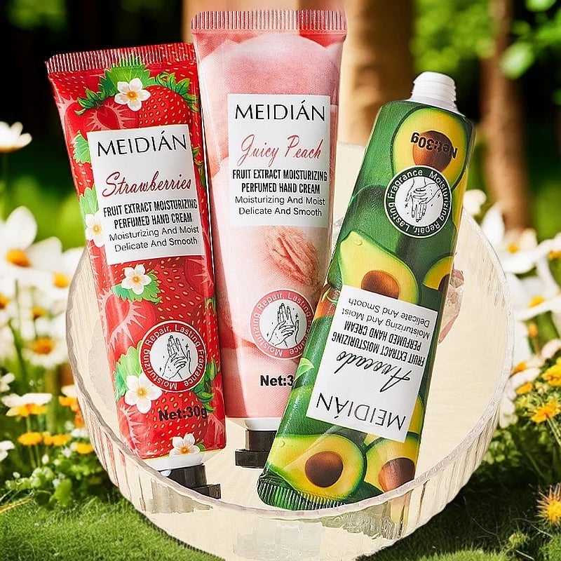 5-Piece Fruit Scented Hand Cream Set - Moisturizing Care Mask
