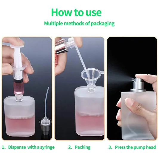 50ml 30ml Sandblasted Glass Perfume Bottle with Screw Top Spray