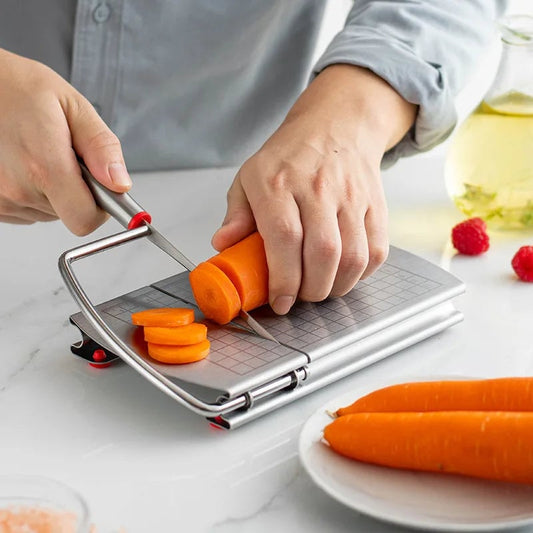 Stainless Steel Multi-Function Food Slicer with Scale - Cheese Ham