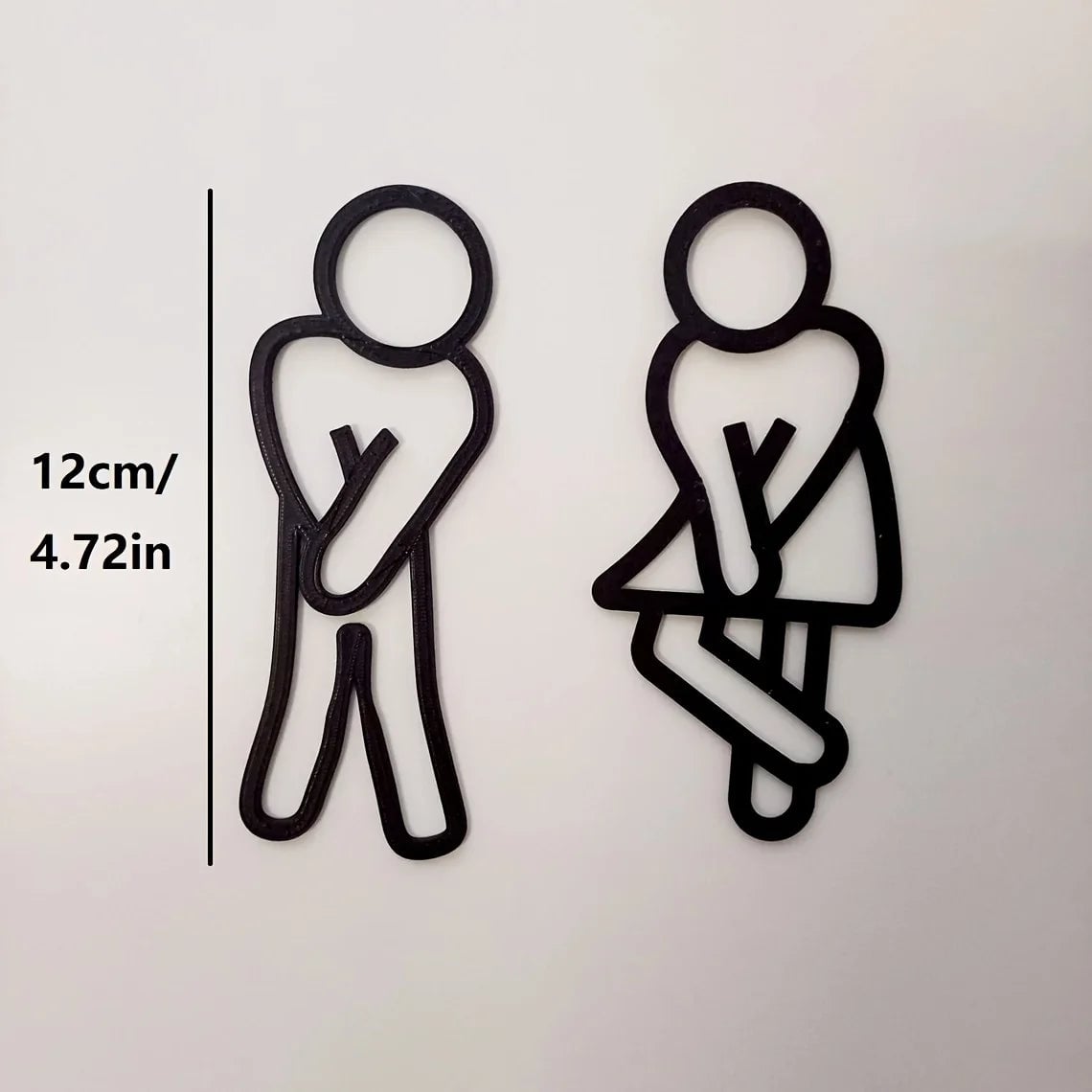 Creative 2D Flat Restroom Door Signs - Funny Bathroom Wall Stickers