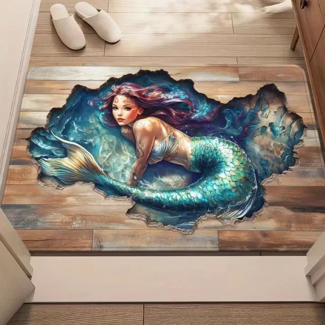 3D Broken Wood Visual Illusion Anti-Slip Door Mat Indoor Outdoor
