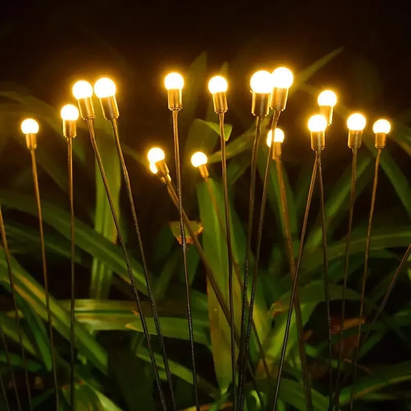 Solar LED Pathway Lights 6/8/10 Head Waterproof Garden Firefly Lamp