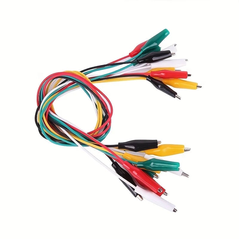 10PCS Double-Ended Alligator Clips Electrical Test Leads DIY Jumper