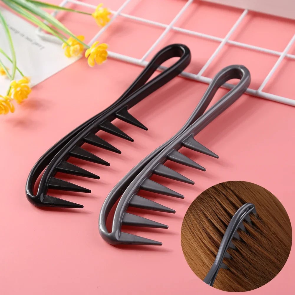 Wide Tooth Shark Comb - Exfoliating Curly Hair Salon Styling Tool