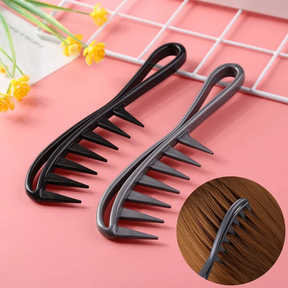 Wide Tooth Shark Comb - Exfoliating Curly Hair Salon Styling Tool