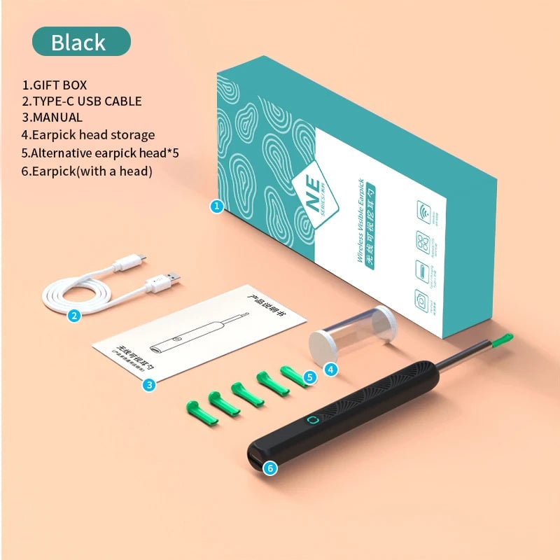 Wireless HD Camera Ear Pick Tool - Visual Earwax Removal Kit