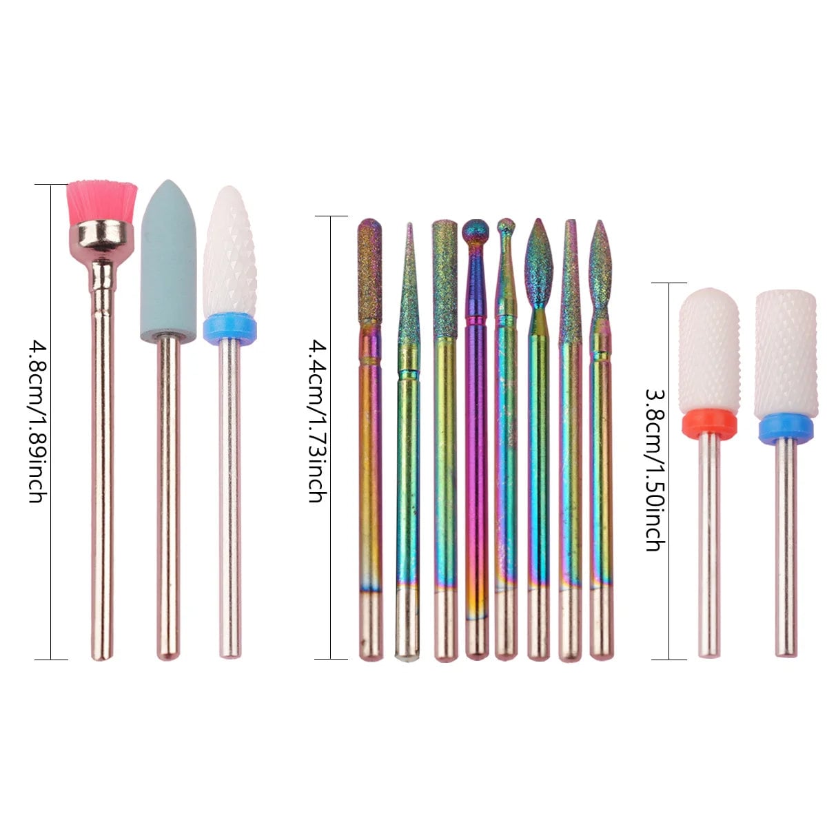 13Pc Ceramic Nail Drill Bit Set Electric Manicure Acrylic Gel