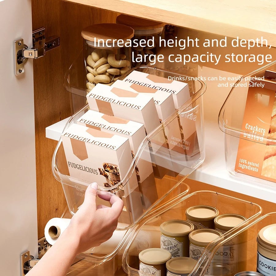 Pull Out Clear Cabinet Organizer with Roll Wheels - Under Sink Bin