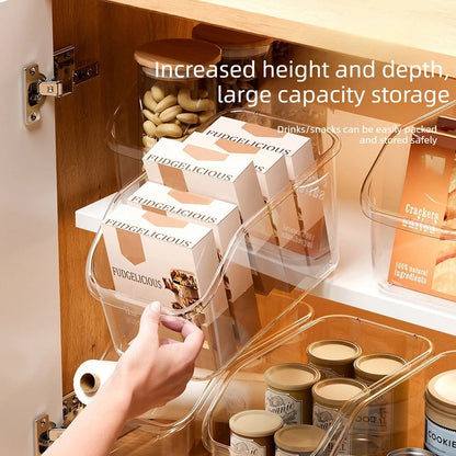 Pull Out Clear Cabinet Organizer with Roll Wheels - Under Sink Bin
