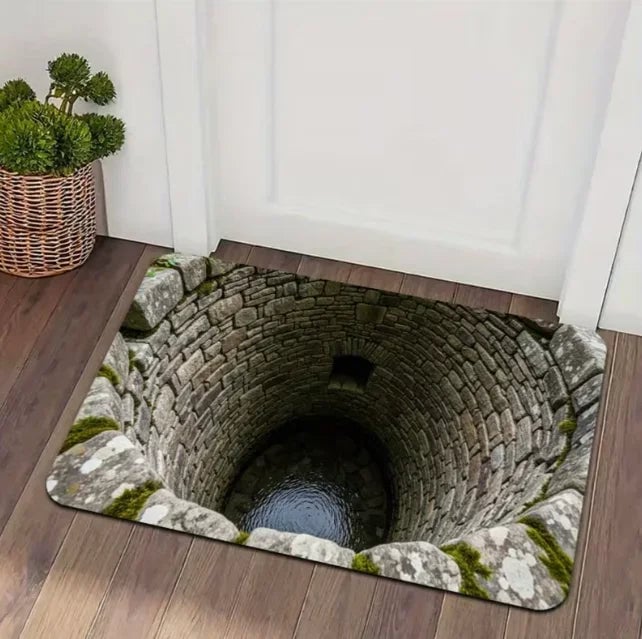 3D Broken Wood Visual Illusion Anti-Slip Door Mat Indoor Outdoor