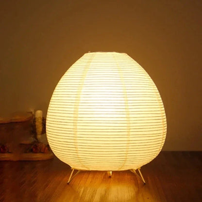 LED Japanese Rice Paper Lantern Table Lamp - Bedside Study Decor