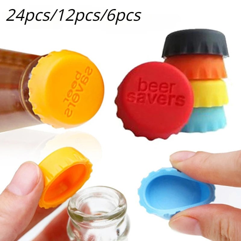 Reusable Silica Gel Beer Wine Bottle Cap Stopper - Airtight Seal