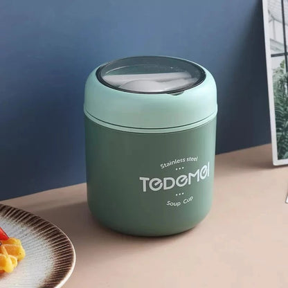 510ml Stainless Steel Insulated Lunch Box with Spoon - Thermal Bento
