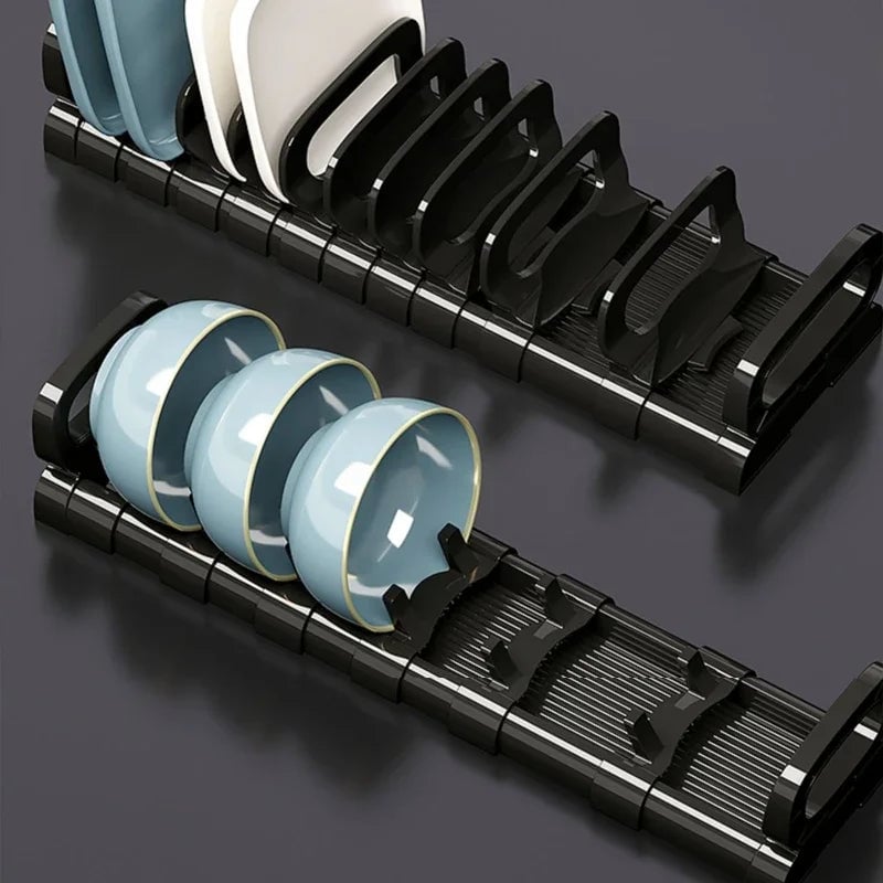 Built-in Kitchen Cabinet Dish Drain Rack Drawer Plate Organizer