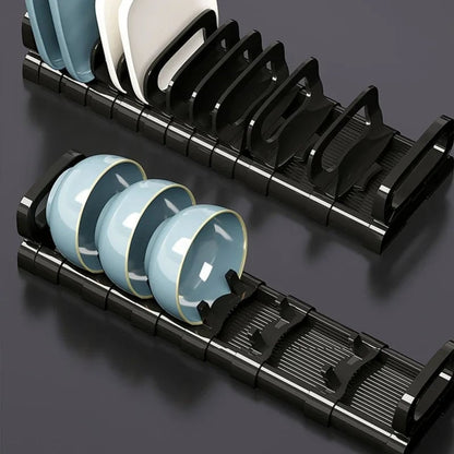 Built-in Kitchen Cabinet Dish Drain Rack Drawer Plate Organizer