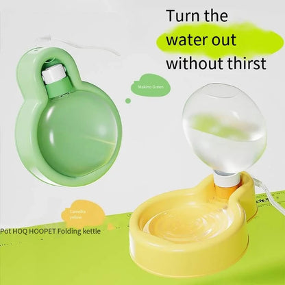 Portable Pet Water Dispenser with Foldable Bowl - Travel Bottle