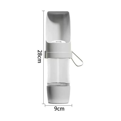 2-in-1 Portable Pet Water Bottle & Food Container Travel Feeder