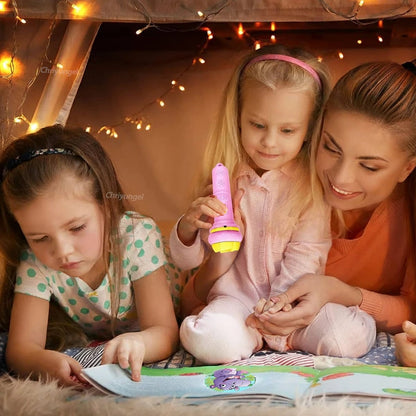 Kids Projector Flashlight 80 Patterns 10 Cards Educational Bedtime Toy