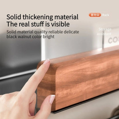 Wood Aluminum Corner Bathroom Shelf Wall Mount Shampoo Storage Rack
