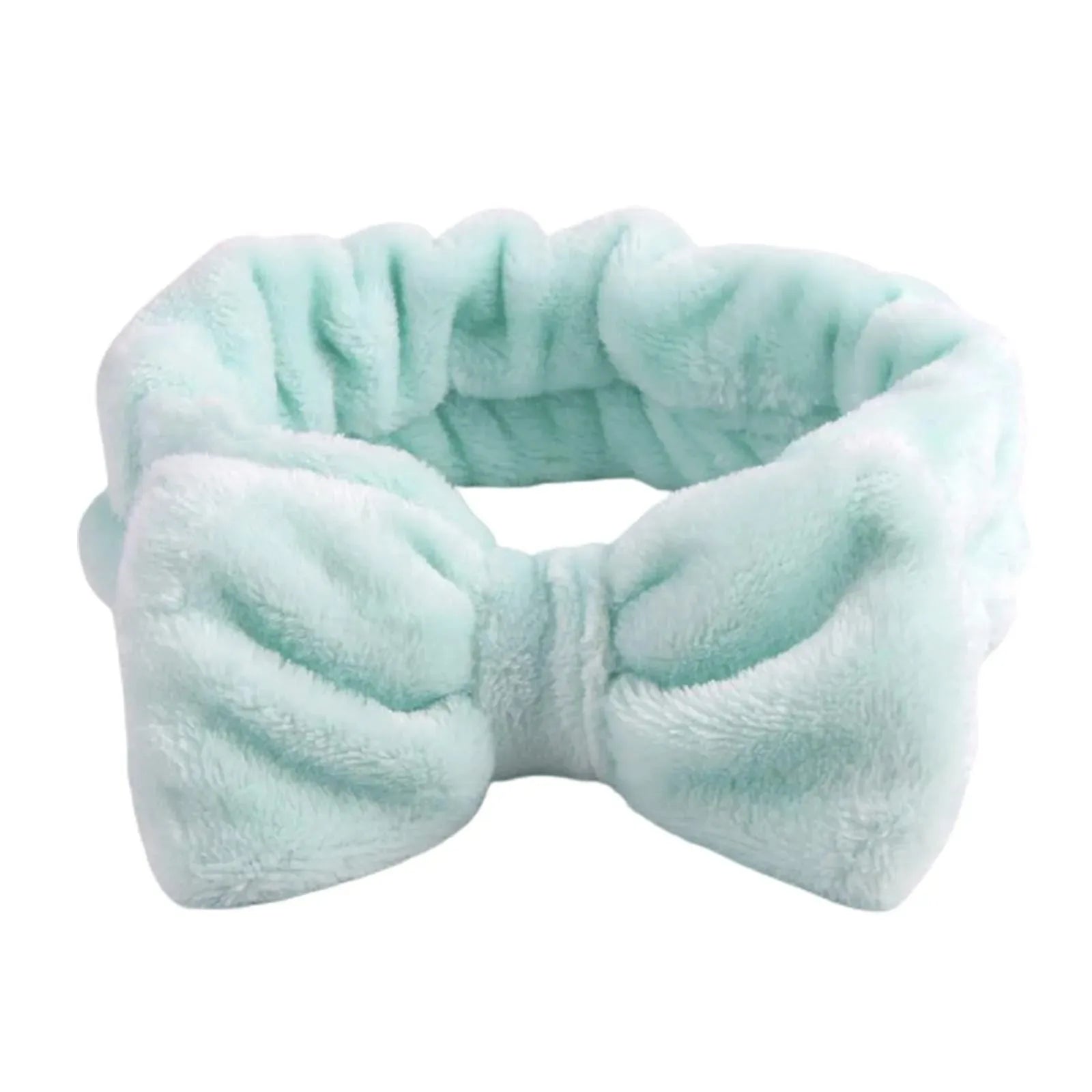 Coral Fleece Bowknot Headband High Elastic Spa Yoga Hairband Women