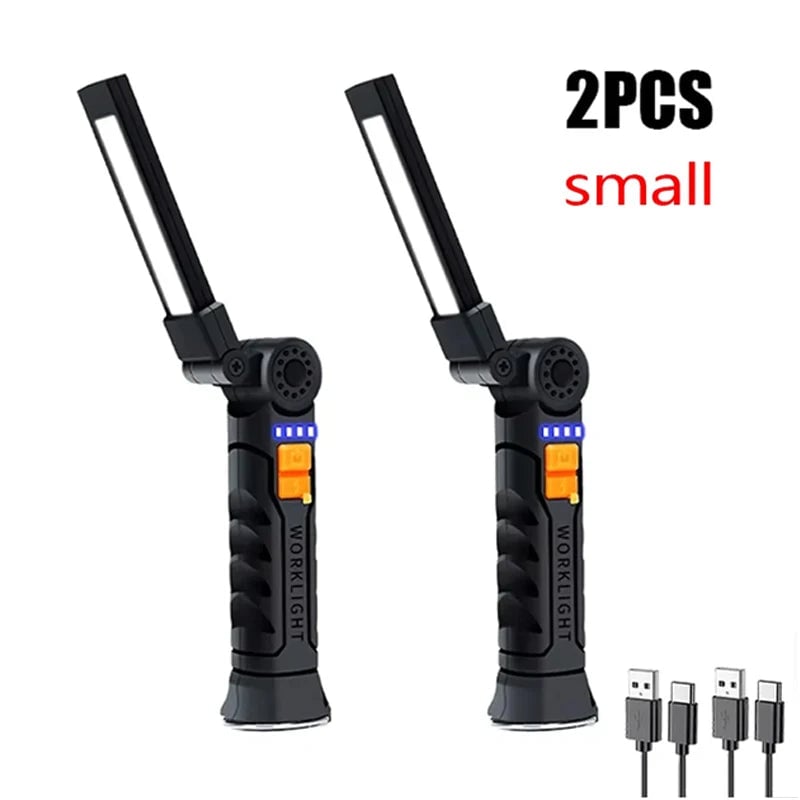 USB Rechargeable COB LED Work Light Magnetic Portable Camping Torch