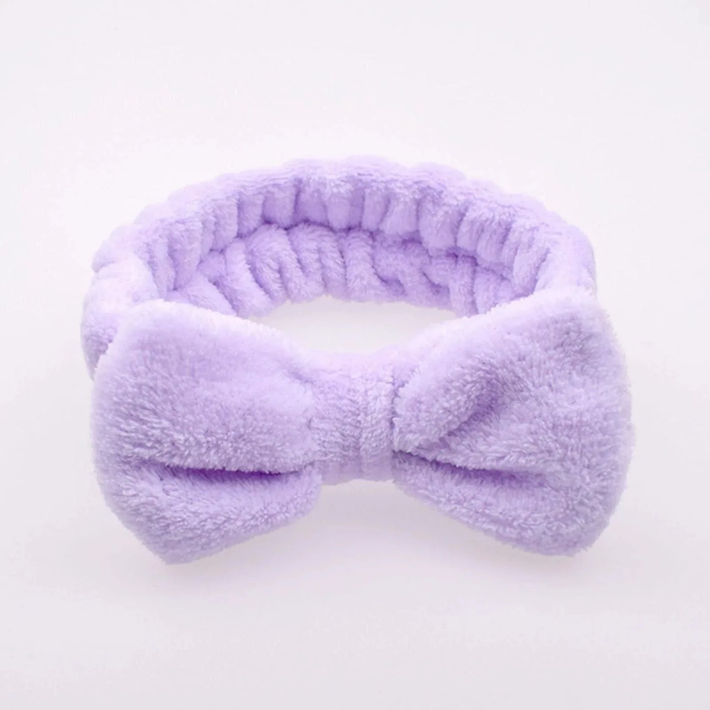 Coral Fleece Bowknot Headband High Elastic Spa Yoga Hairband Women