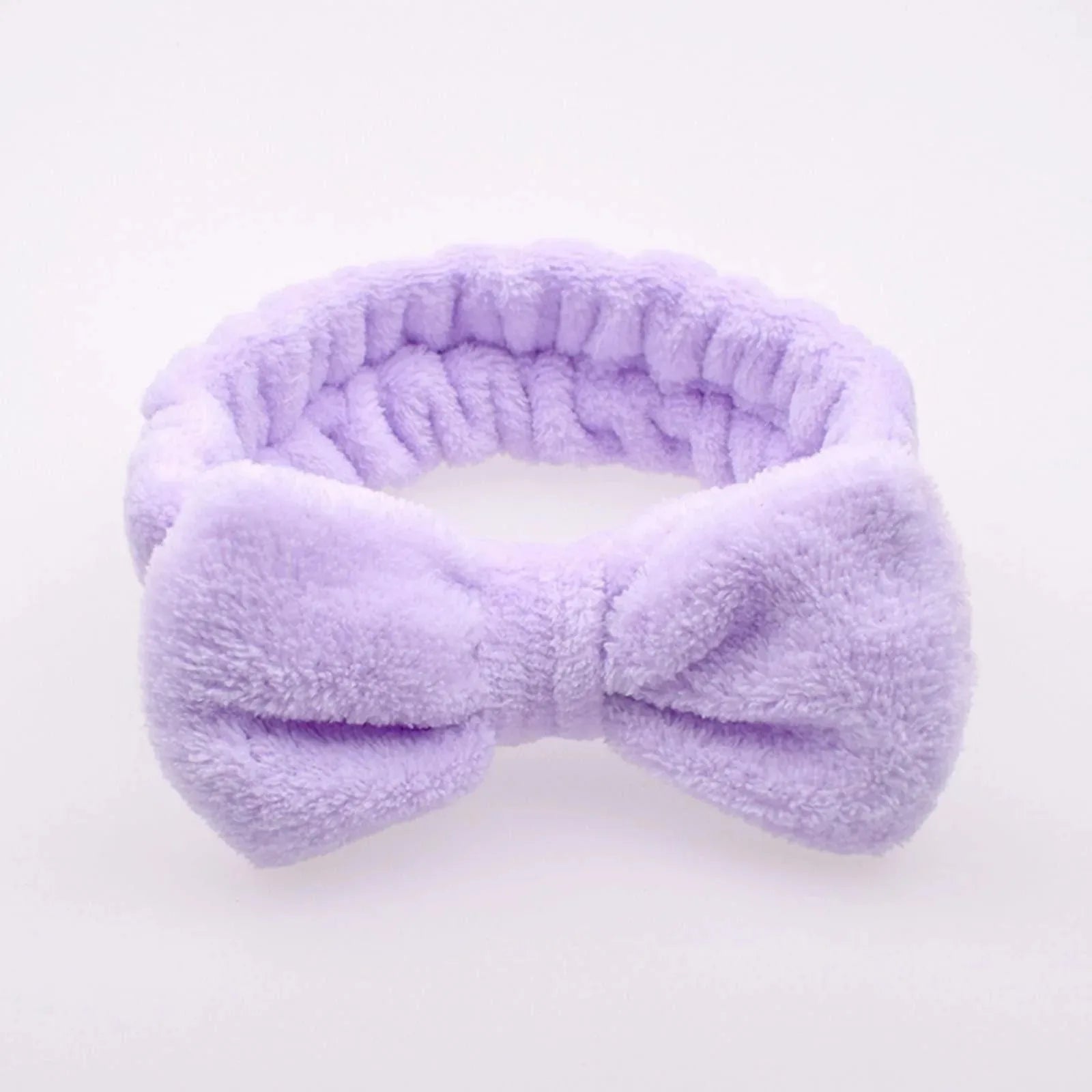 Coral Fleece Bowknot Headband High Elastic Spa Yoga Hairband Women