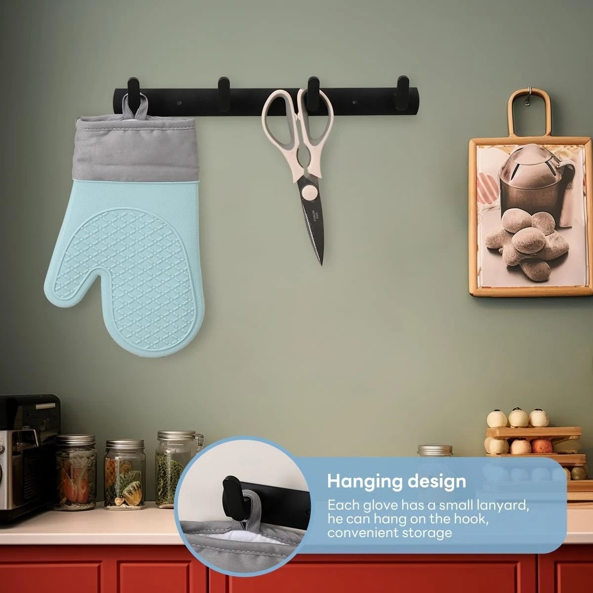 Heat Resistant Silicone Oven Gloves 600°F - 2 Piece Non-Slip Set