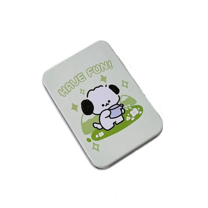 Rectangular Tinplate Puppy Storage Box - Mini Metal Cartoon Organizer