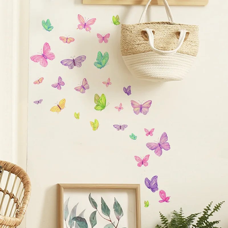 Self Adhesive Butterfly Wall Stickers - Kids Bedroom Home Decor