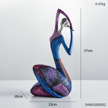 Nordic Abstract Sculpture Figurine - Modern Geometric Home Decor Art