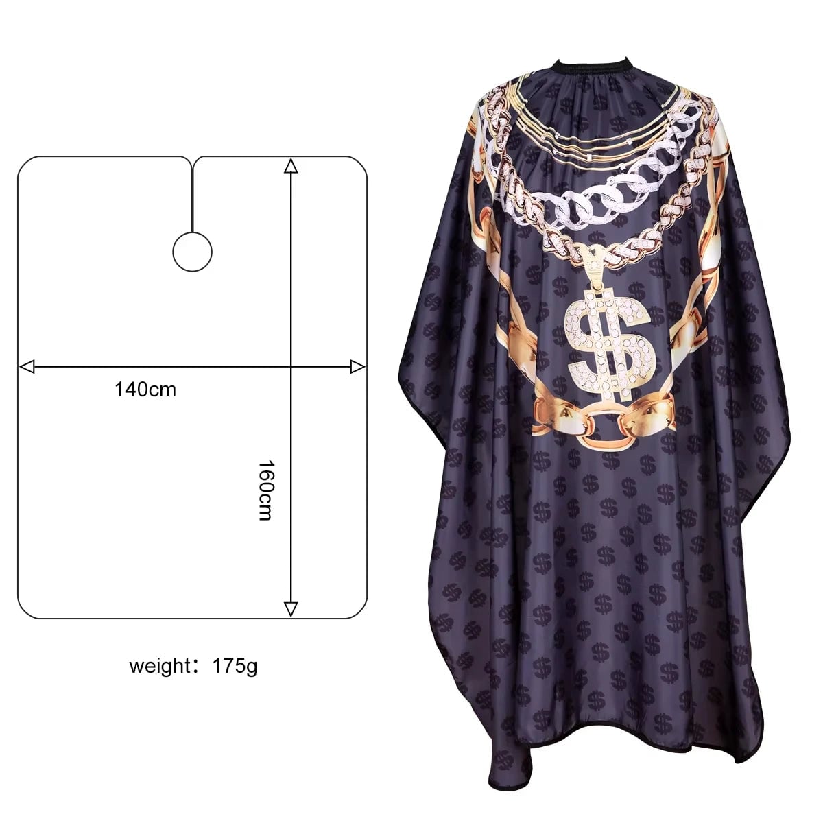 Waterproof Antistatic Barber Cape - Professional Snap Neckline
