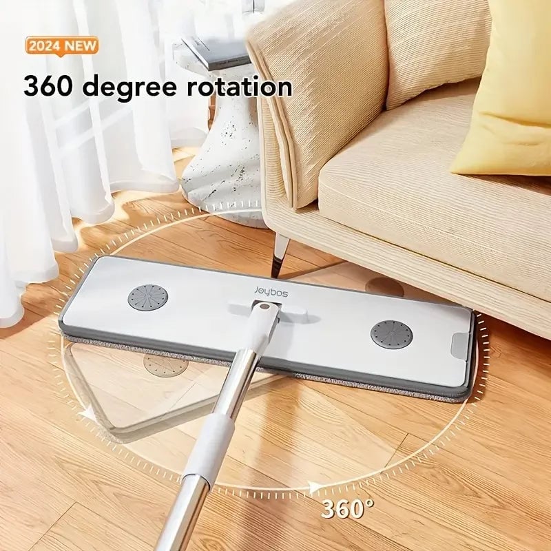 Joybos 360° Spin Mop 33cm Hand-Free Flat Barrel Bucket Set