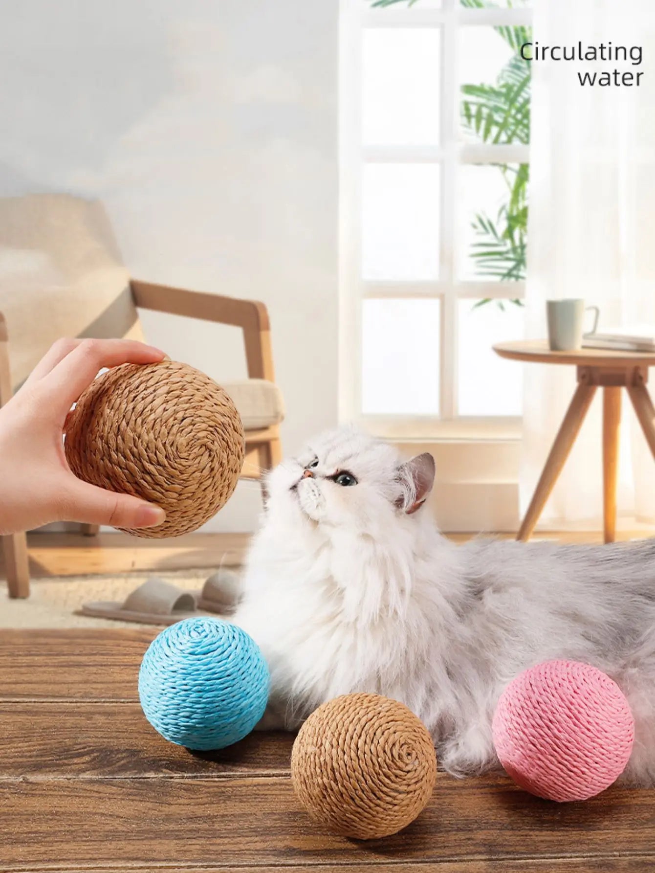 10CM Interactive Sisal Cat Scratching Ball - Teeth Cleaning Sound Toy