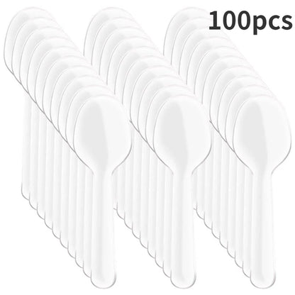 Mini Wooden Ice Cream Spoons 100/500pcs Disposable Dessert Scoops